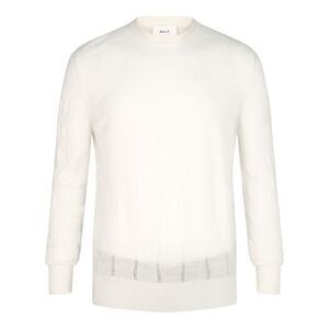 Bally Textured-Knit Crewneck Sweater Ivory Mens